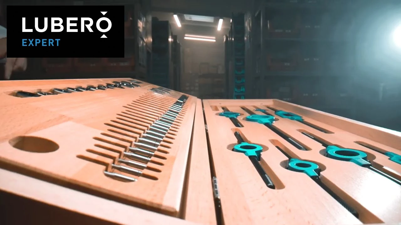 LUBERO Gewindescheider Sortimente mit Gewindebohrern | Schneideisen | Haltern in stabiler Holzkiste